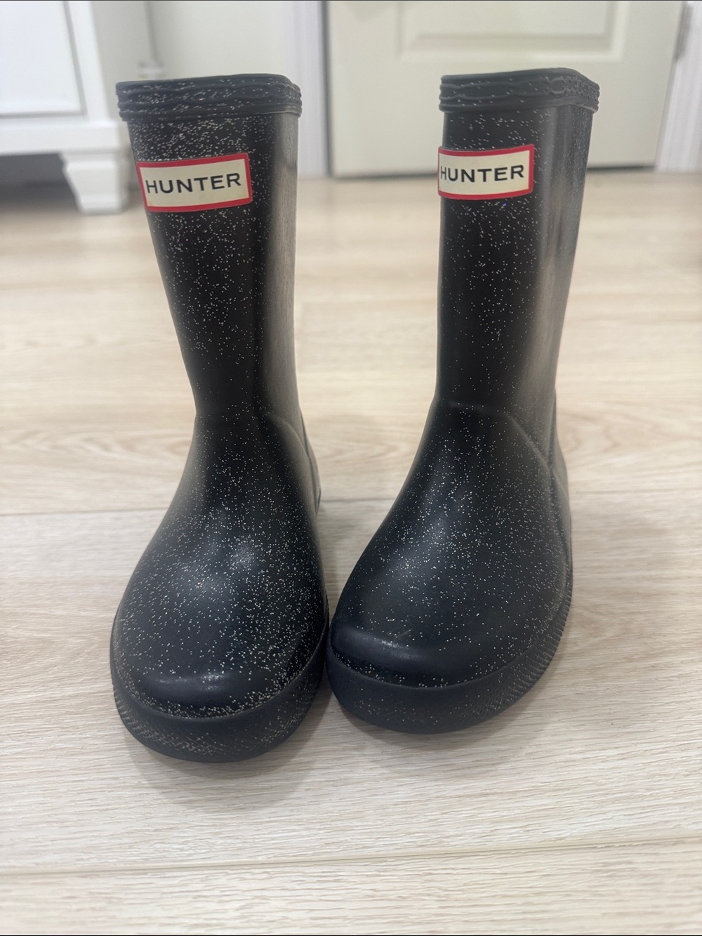 Hunter Kids Black Speckle Rain Boots
